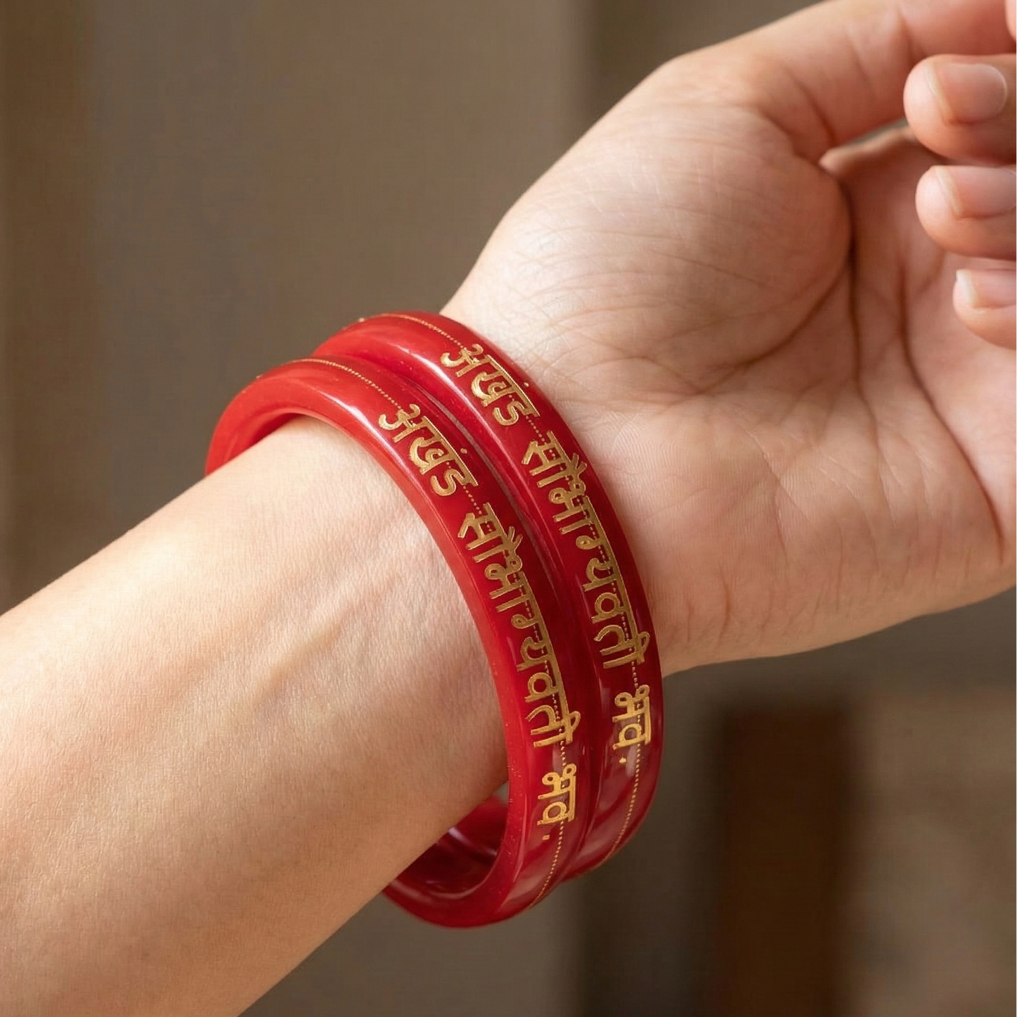 Akhand Saubhagya Vati Bhavah - 22 Carat Gold - Pola Bangles