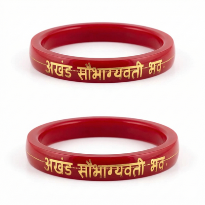 Akhand Saubhagya Vati Bhavah - 22 Carat Gold - Pola Bangles