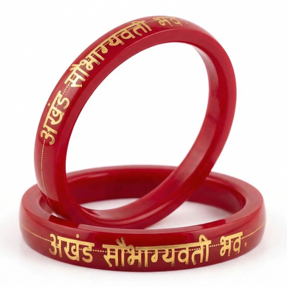 Akhand Saubhagya Vati Bhavah - 22 Carat Gold - Pola Bangles