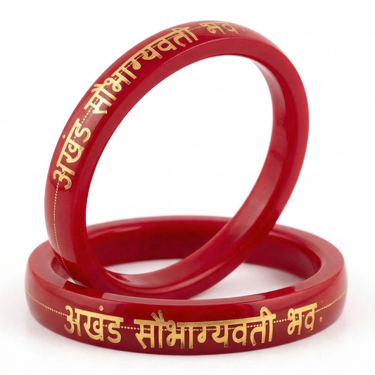 Akhand Saubhagya Vati Bhavah - 22 Carat Gold - Pola Bangles