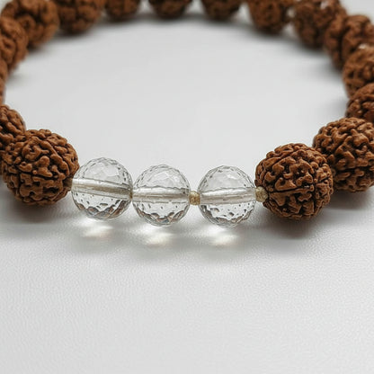 Kashi Siddh Rudraksha Bracelet With Clear Quartz