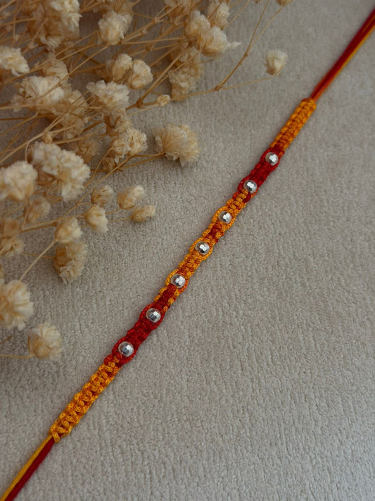 7 CNC Balls Silver Rakhi (Moli Dhaga)