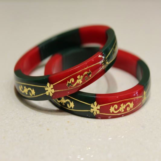 Red Green - 22 Carat Gold - Pola Bangles