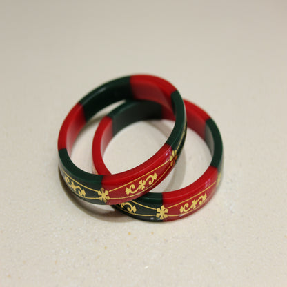 Red Green - 22 Carat Gold - Pola Bangles