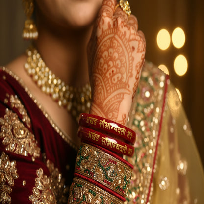 Akhand Saubhagya Vati Bhavah - 22 Carat Gold - Pola Bangles