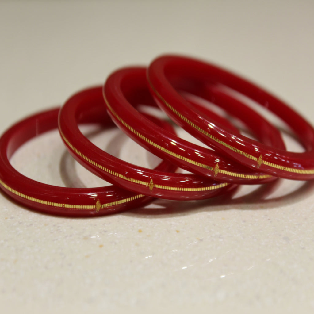 Single Line 4 Set - 22 Carat Gold - Pola Bangles