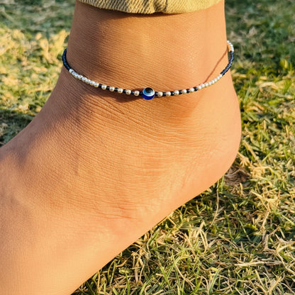 Black & Blue Beads Evil Eye