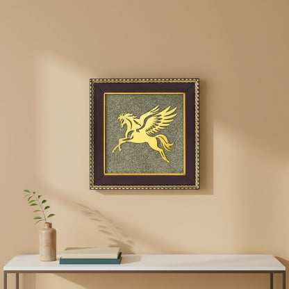 Flying Horse On Raw Pyrite Frame