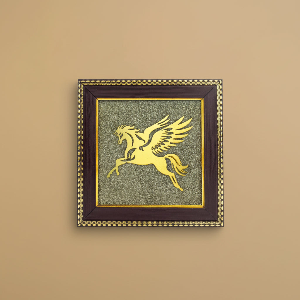 Flying Horse On Raw Pyrite Frame