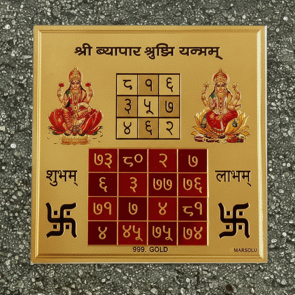Vyapaar Vriddhi Yantra On Raw Pyrite Frame